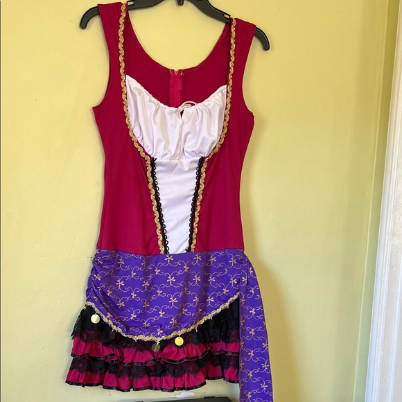 Elegant Red and Purple Mini Dress - Picture 1 of 2